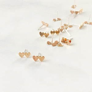 heart stud earrings