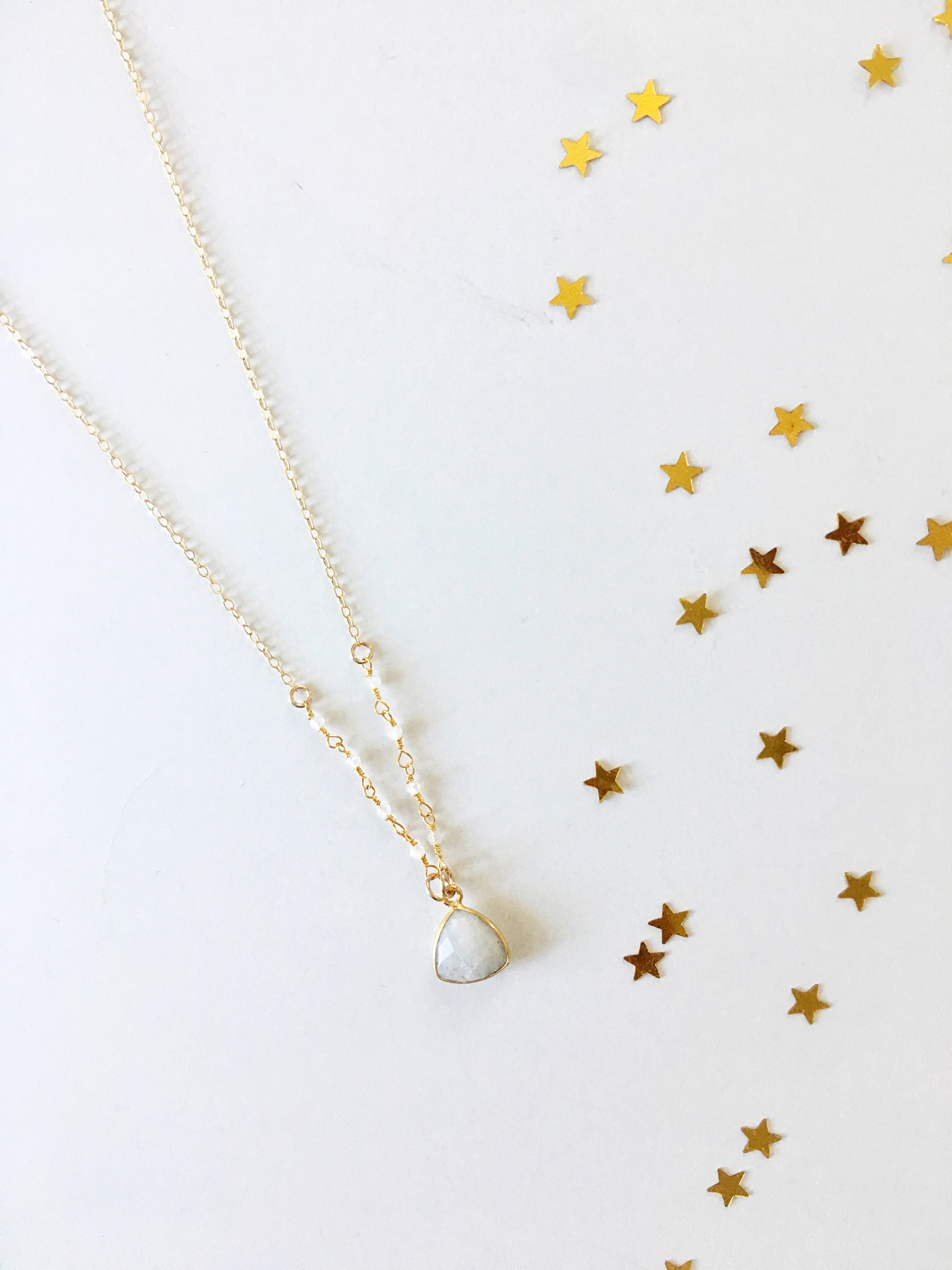 moonstone pendant necklace celestial jewelry