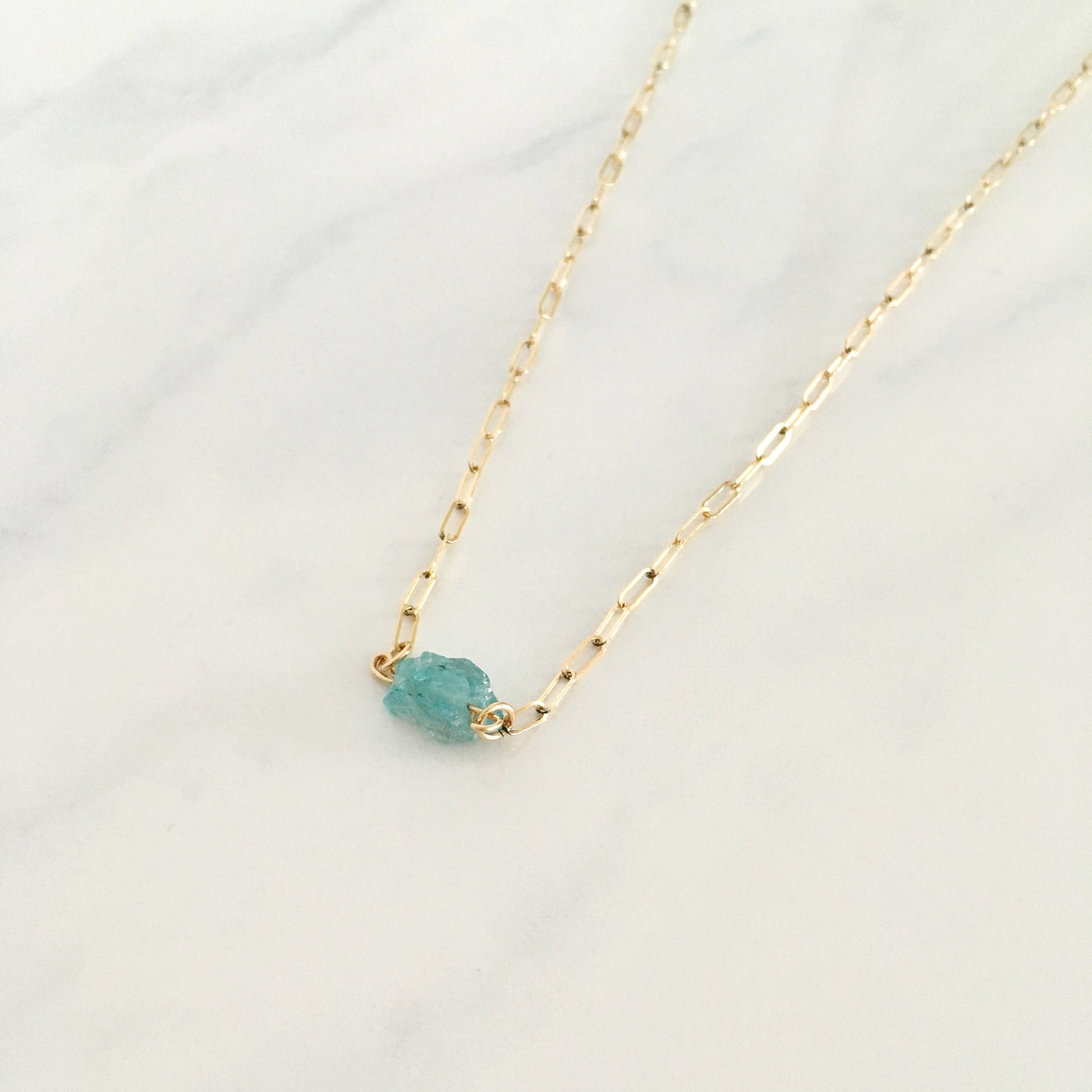 aquamarine healing crystal necklace