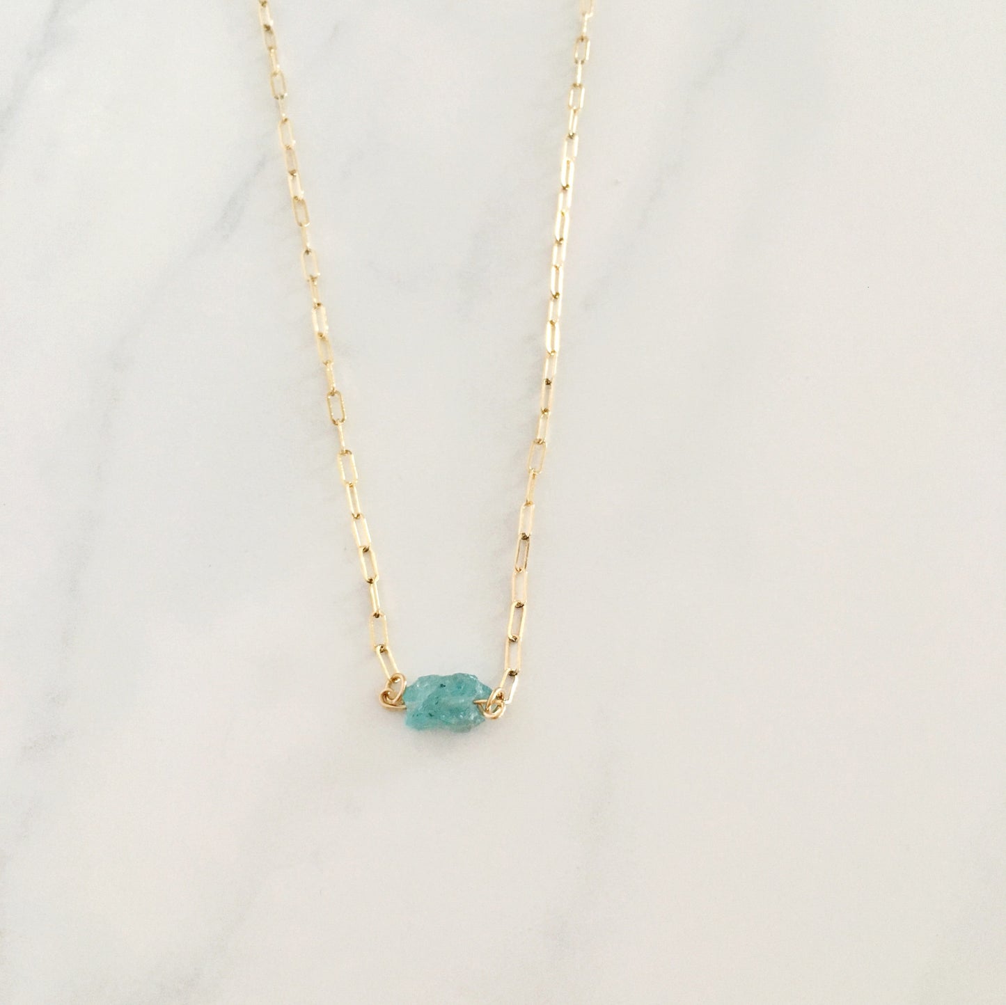 aquamarine healing crystal necklace