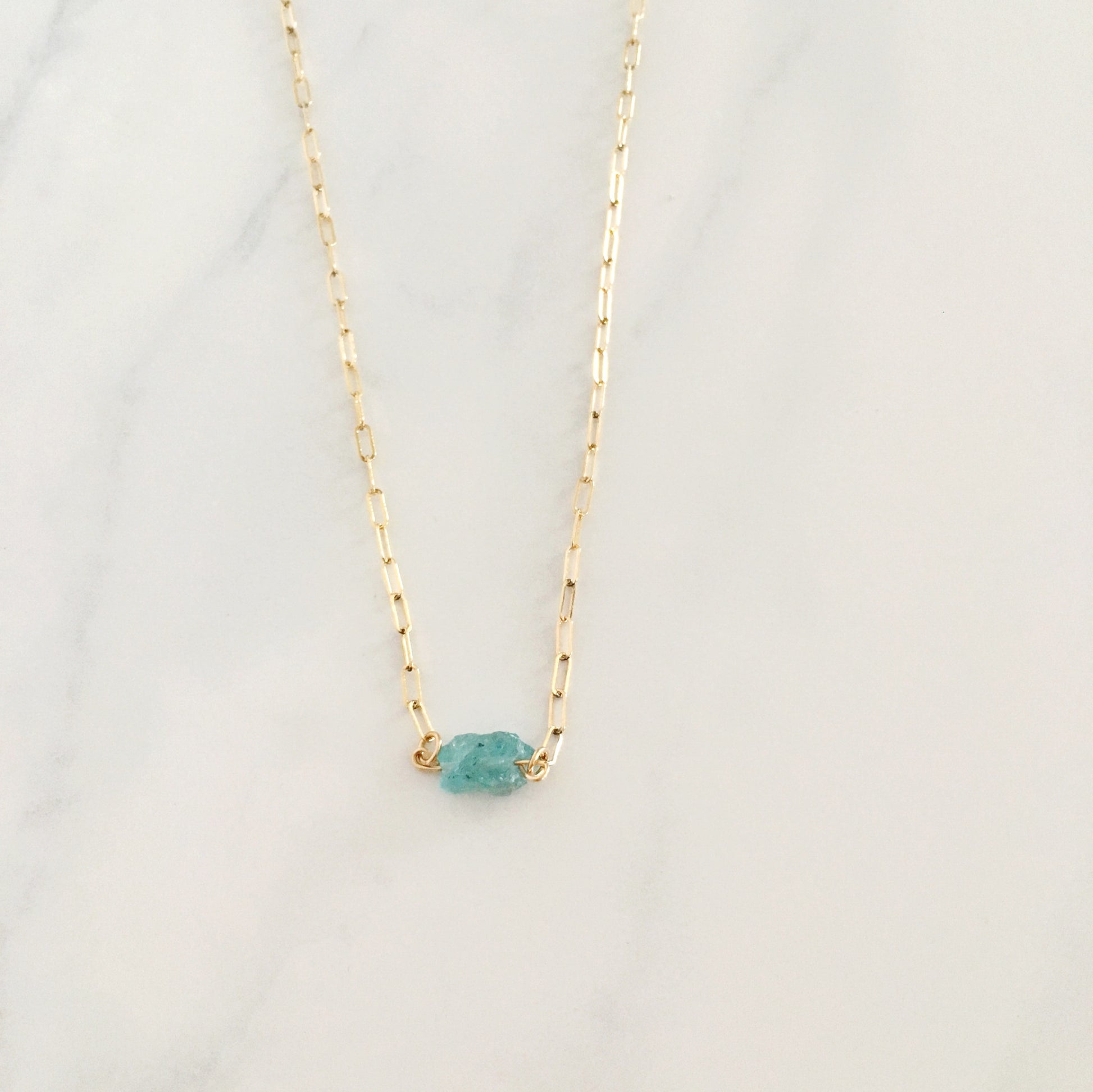 aquamarine healing crystal necklace