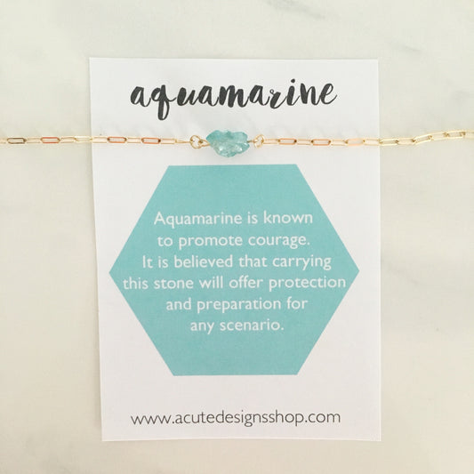 aquamarine healing crystal necklace