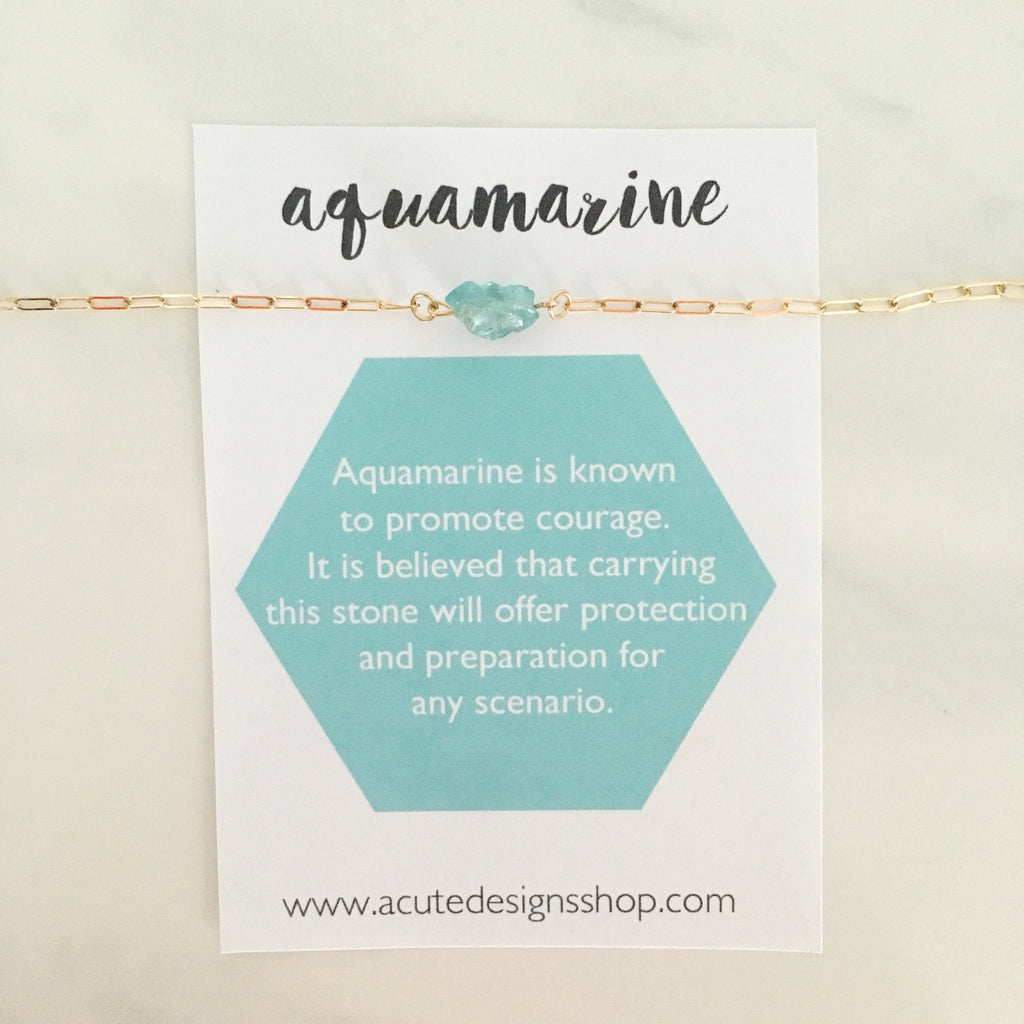 aquamarine healing crystal necklace