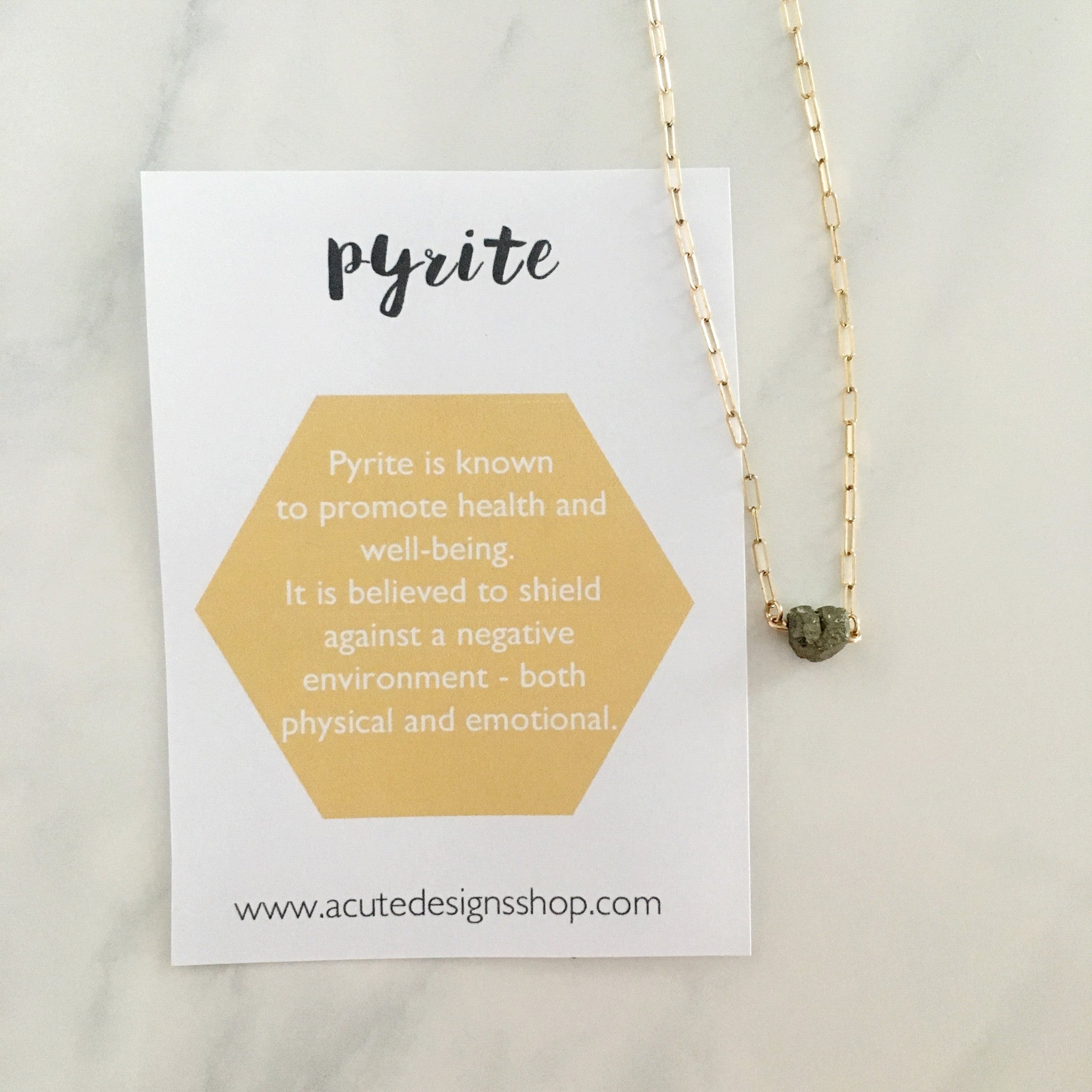 pyrite healing crystal necklace