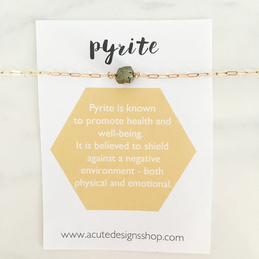 pyrite healing crystal necklace