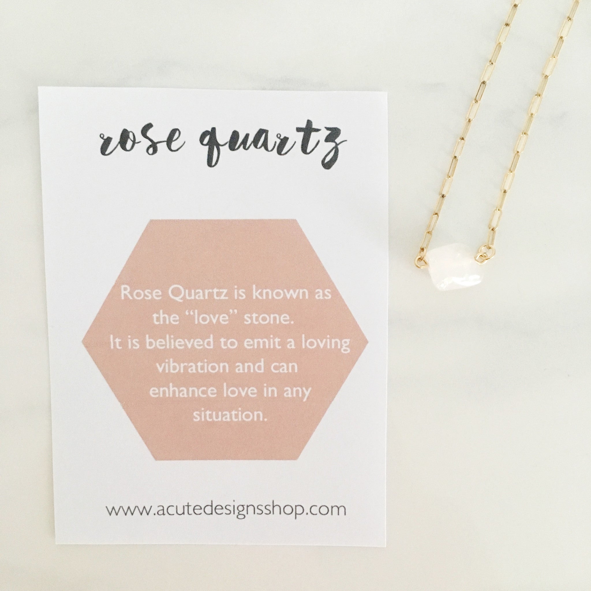 healing crystal necklace rose quartz