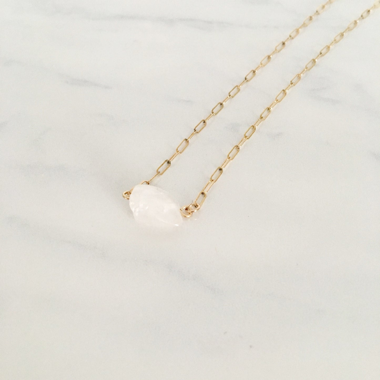 rose quartz healing gemstone necklace