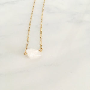 rose quartz healing crystal necklace