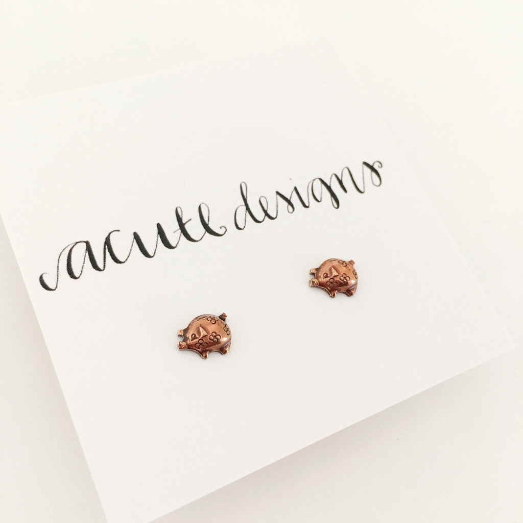 piglet earrings