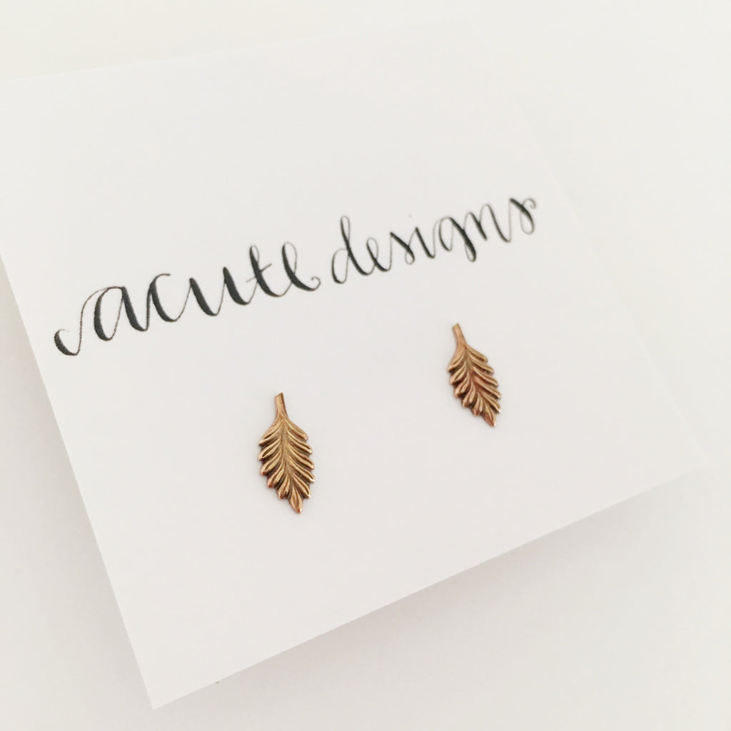 leaf earring studs