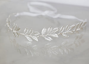 silver bridal headband crown 