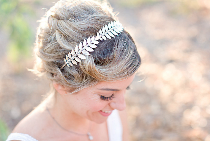 silver laurel leaf headband