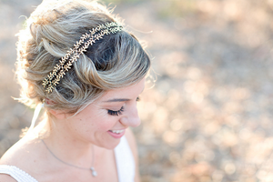 gold leaf bridal crown