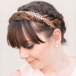 rose gold bridal headband