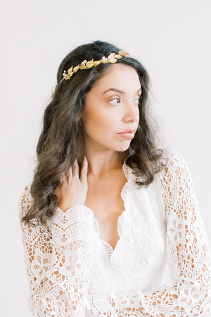 Gold Leaf Vine and Swarovski Crown