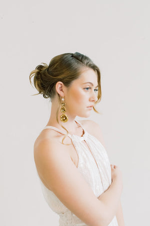 Triple Rose Statement Earrings