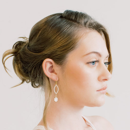 Delicate White Swarovski Earrings