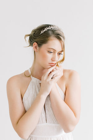 Delicate Blossoms Tiara Style Crown - Headband, Flower Crown, Bridal, Head Piece, Hair Accessories