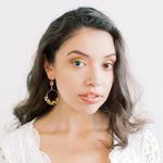 Amethyst and Floral Cluster Vine Statement Earrings