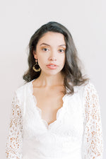 Amethyst and Floral Cluster Vine Statement Earrings