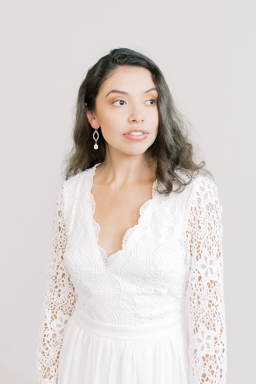 Delicate White Swarovski Earrings