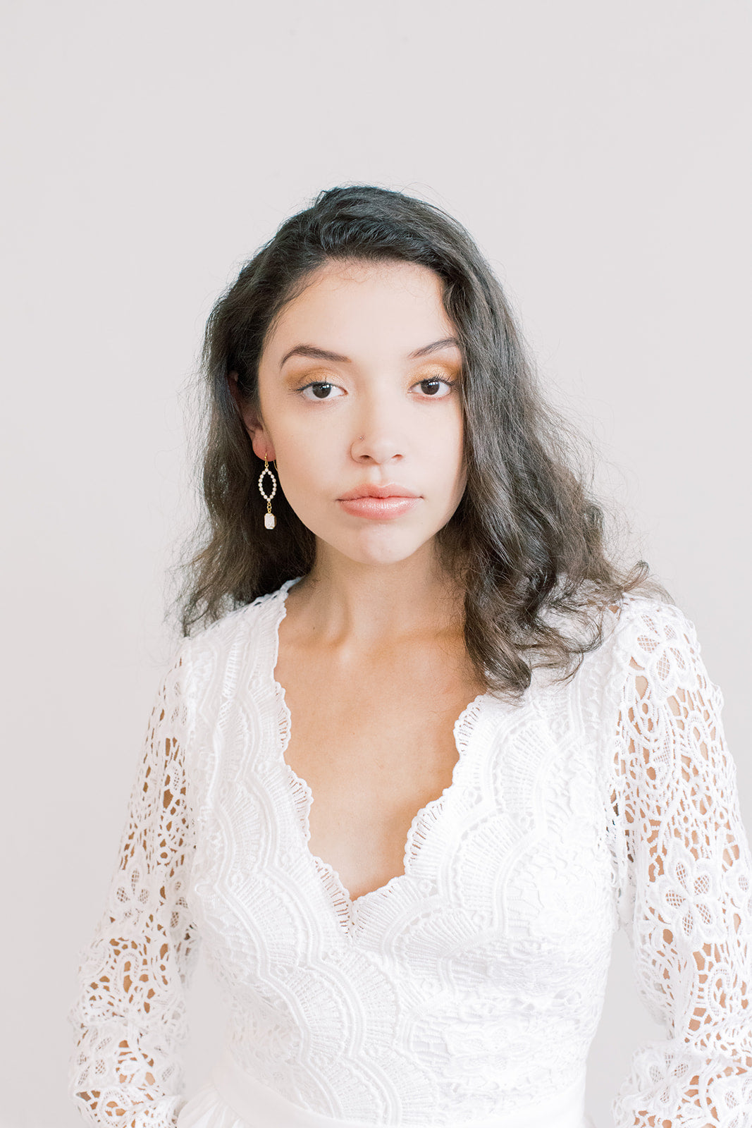 Delicate White Swarovski Earrings
