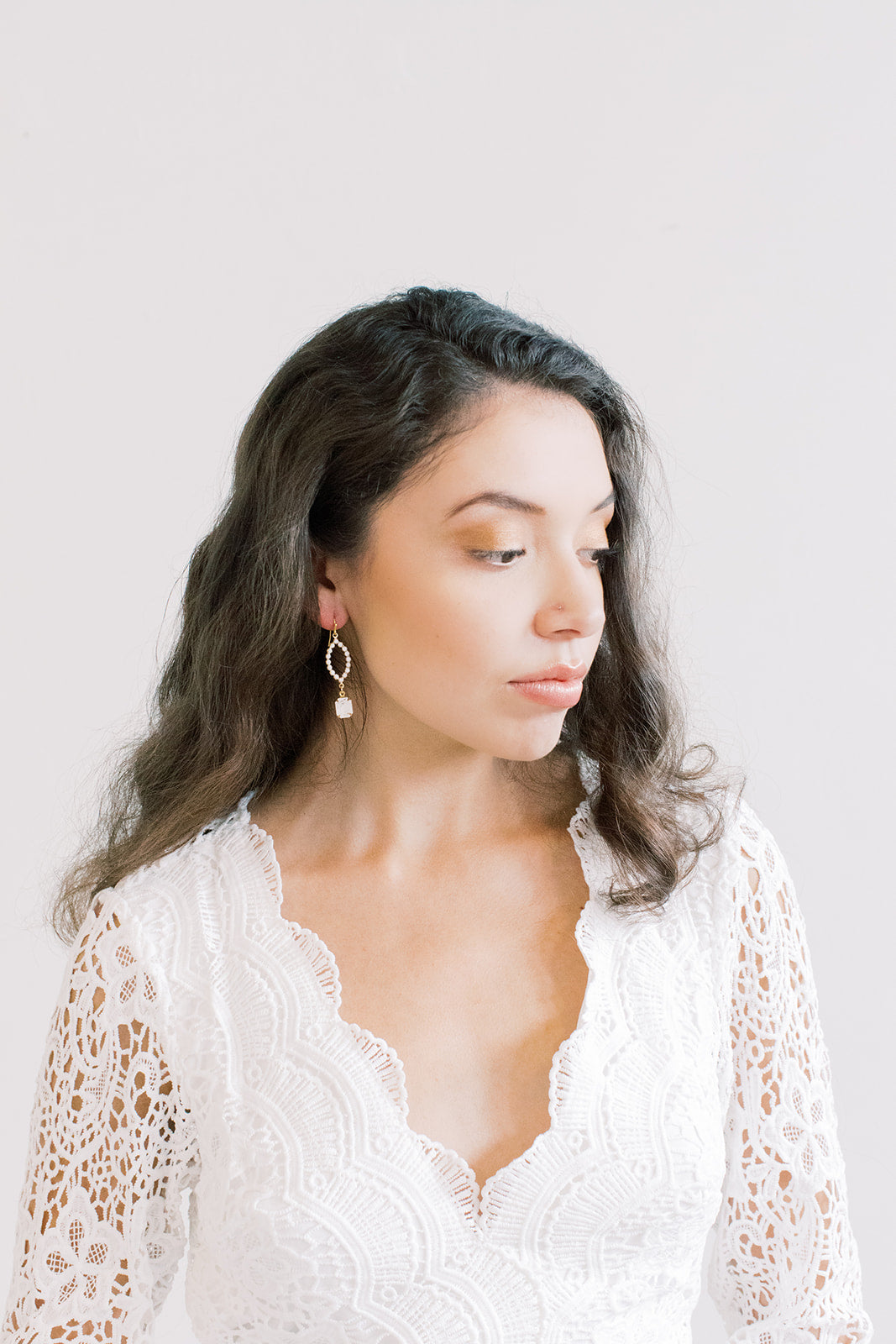 Delicate White Swarovski Earrings