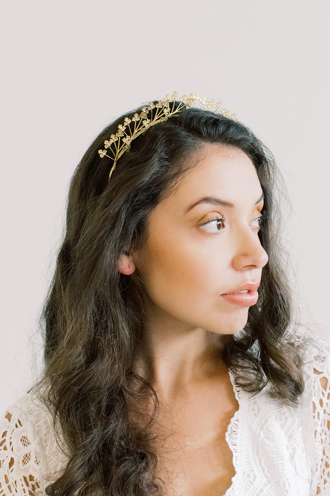 Queen Anne's Lace Crown - Gold Headband, Flower Crown, Bridal, Head Piece, Hair Accessories
