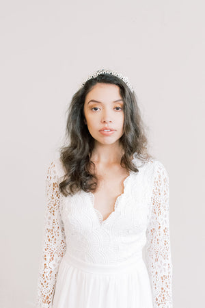Starry Night Crown - Silver Headband, Celestial, Bridal, Head Piece, Hair Accessories