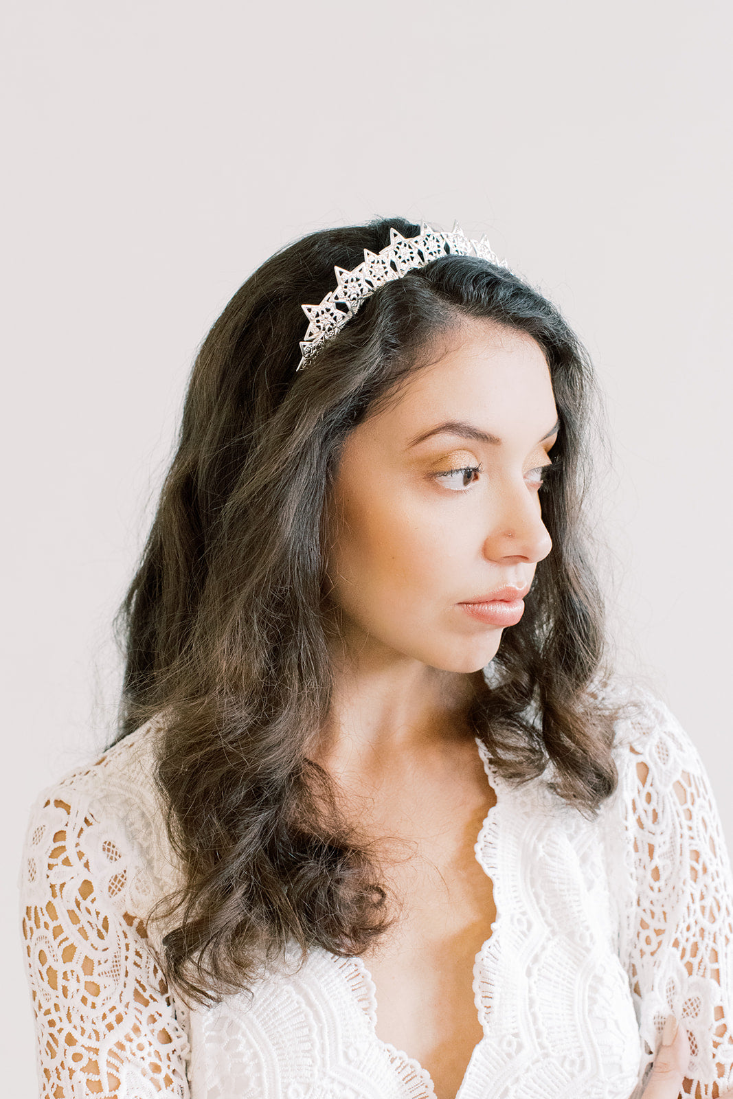 Starry Night Crown - Silver Headband, Celestial, Bridal, Head Piece, Hair Accessories