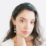 Triple Stone Swarovski Drop Earrings