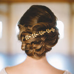 bridal gold leaf crown headband