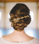 bridal gold leaf crown headband