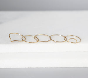 Minimalist Gold Fill Rings, Stacking Rings, Sparkle Rings, Simple Boho Gold Jewelry