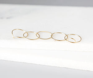 Minimalist Gold Fill Rings, Stacking Rings, Sparkle Rings, Simple Boho Gold Jewelry