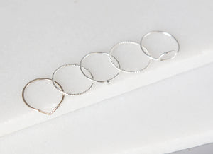 Minimalist Sterling Silver Rings, Stacking Rings, Sparkle Rings, Simple Boho Silver Jewelry