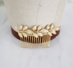 gold wedding leaf comb