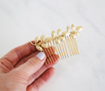 Athena Leaf Bridal Comb - Bridal Wedding hair, Boho Comb, hair piece