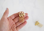 gold wedding leaf combs