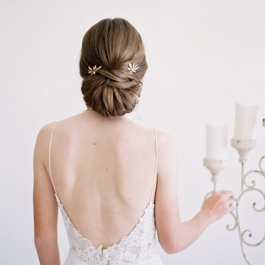 gold bridal hair combs