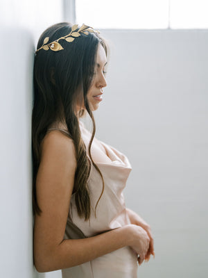 Calla Lily Crown, Hairpiece, Wedding Accessory, Bridal, Gold Wedding Head Piece, Hair Accessories, Headband