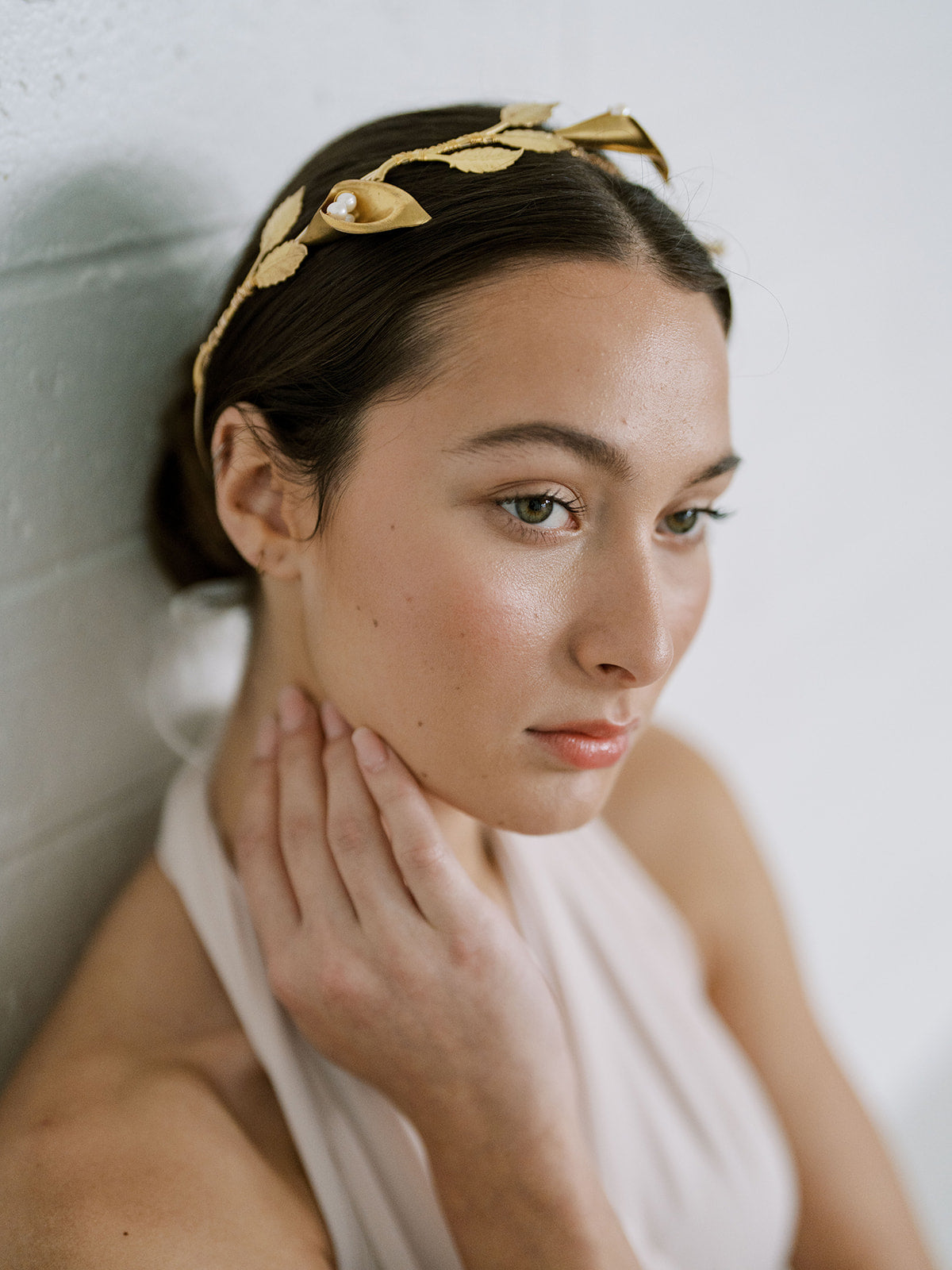 Calla Lily Crown, Hairpiece, Wedding Accessory, Bridal, Gold Wedding Head Piece, Hair Accessories, Headband