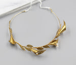 Calla Lily Crown, Hairpiece, Wedding Accessory, Bridal, Gold Wedding Head Piece, Hair Accessories, Headband