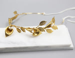 Calla Lily Crown, Hairpiece, Wedding Accessory, Bridal, Gold Wedding Head Piece, Hair Accessories, Headband
