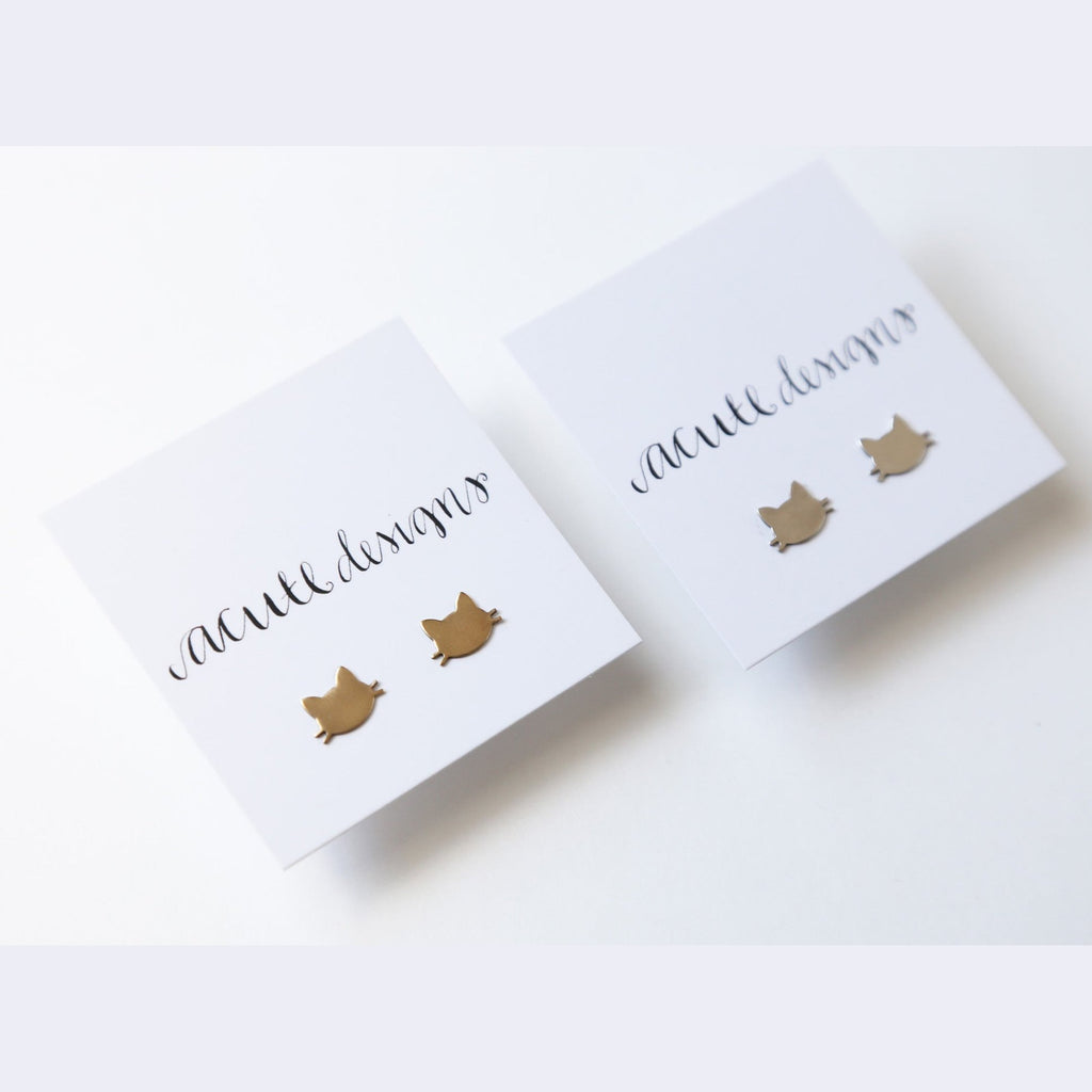pussycat stud earrings