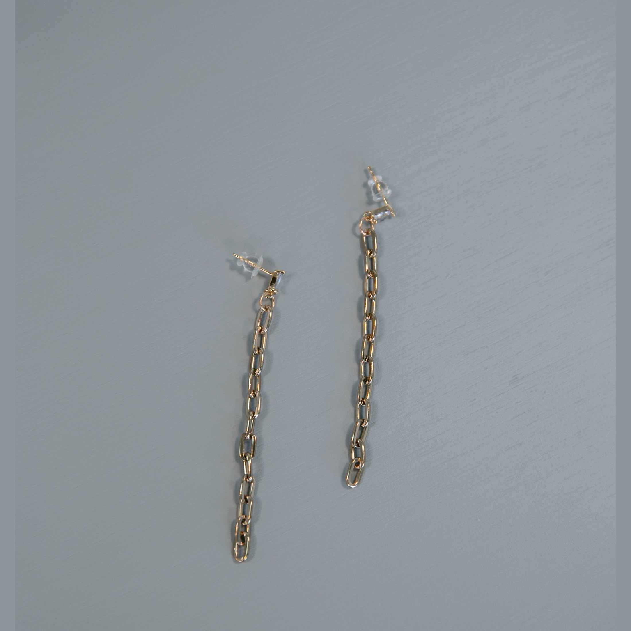 Chain Earrings - Gold Chain Earrings, Simple Gold Earrings, Simple Earrings, Dainty Gold Earrings, Surgical Steel Earrings |GPE00011