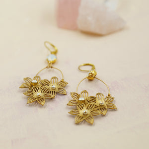 Floral Cluster Statement Earrings