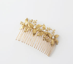 gold flower wedding bridal comb