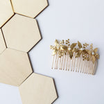 gold flower wedding bridal comb