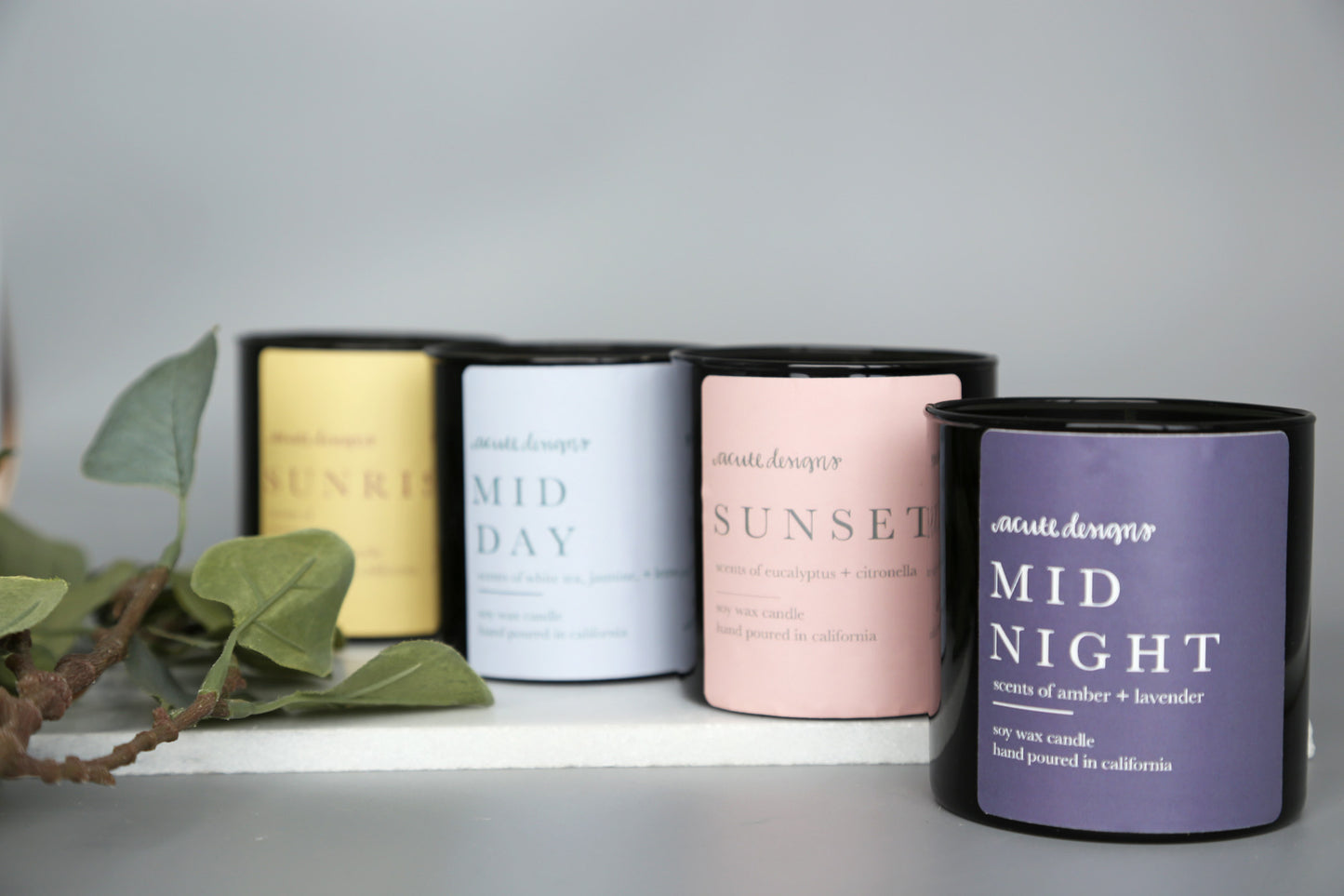 Day Long Candles - Luxe spa candles (black vessel), Scented Candles, Tumbler Candles